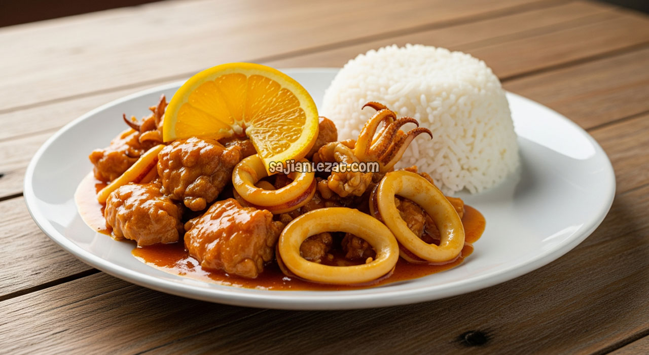 Foto Resep Ayam Cumi Saus Jeruk Segar Gurih dan Lezat