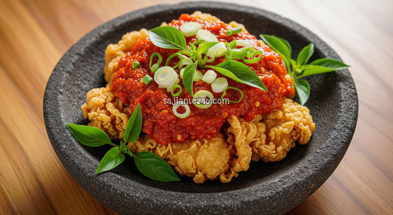 Resep Fried Chicken Geprek Sambal Bawang Renyah Pedas