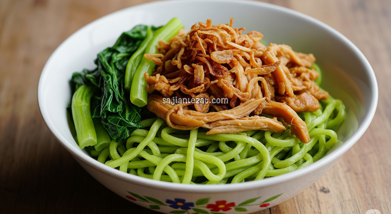 Resep Mie Ayam Hijau Kuliner Baru yang Unik dan Lezat