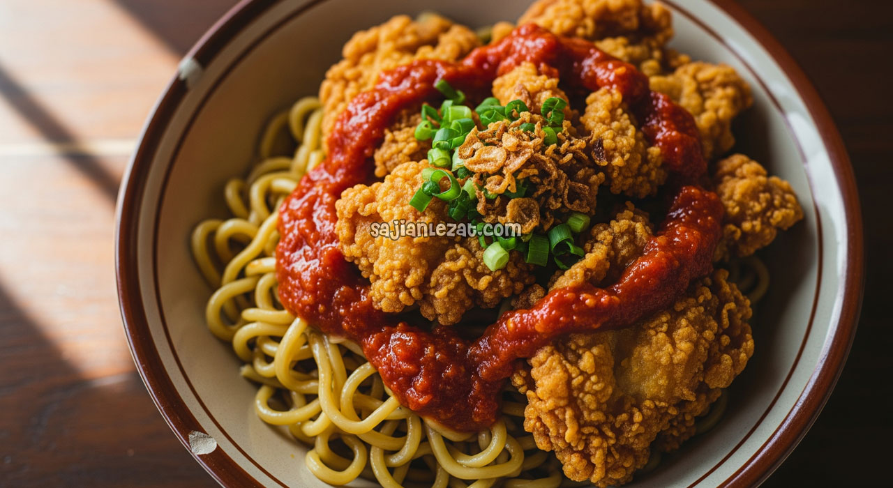 Foto Resep Mie Ayam Geprek Pedas Gurih untuk Ide Jualan Menguntungkan