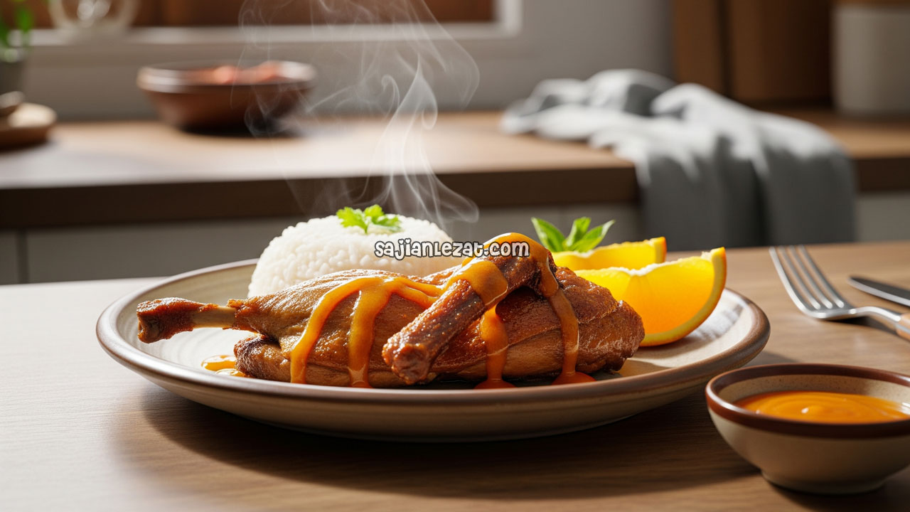 Resep Bebek Panggang Saus Jeruk Asam Manis dan Empuk Gurih