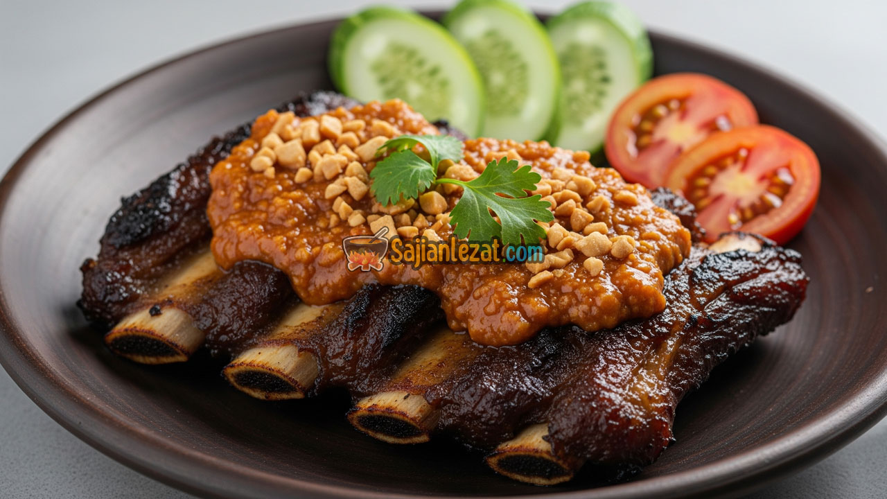 Resep Iga Bakar Sambal Kacang Pedas dan Gurih