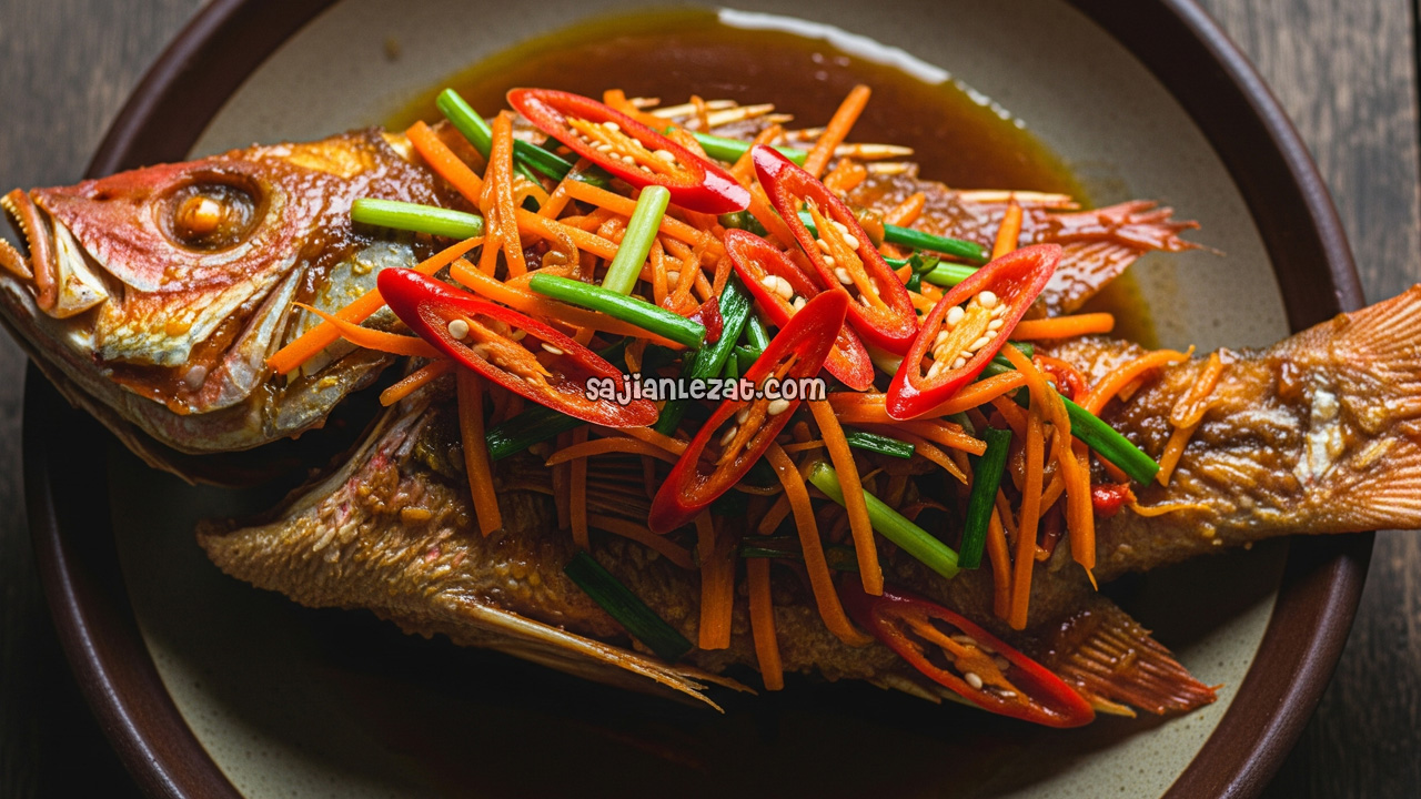 Foto Resep Ikan Kakap Siram Tumisan, Praktis dan Lezat ala Rumahan