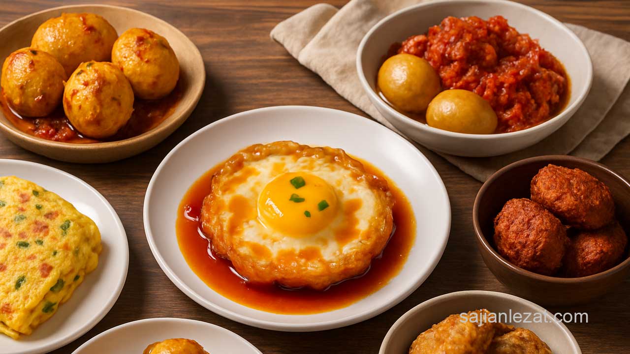 Olahan telur rumahan praktis dan lezat siap saji di meja makan