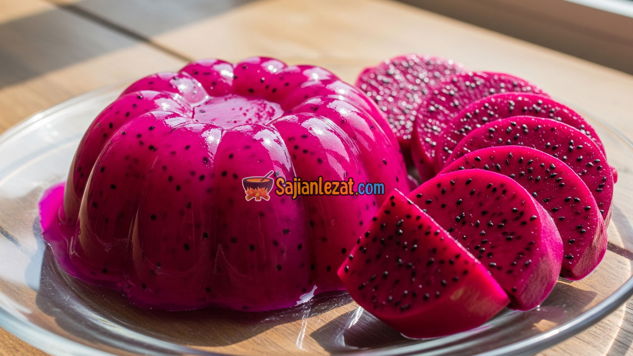 Foto Resep Puding Buah Naga Segar dan Cantik, Camilan Sehat yang Mudah Dibuat