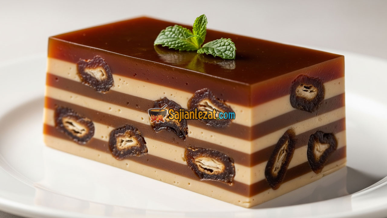Foto Resep Puding Lapis Kurma Lembut dan Manis Alami, Cocok untuk Takjil atau Dessert Spesial