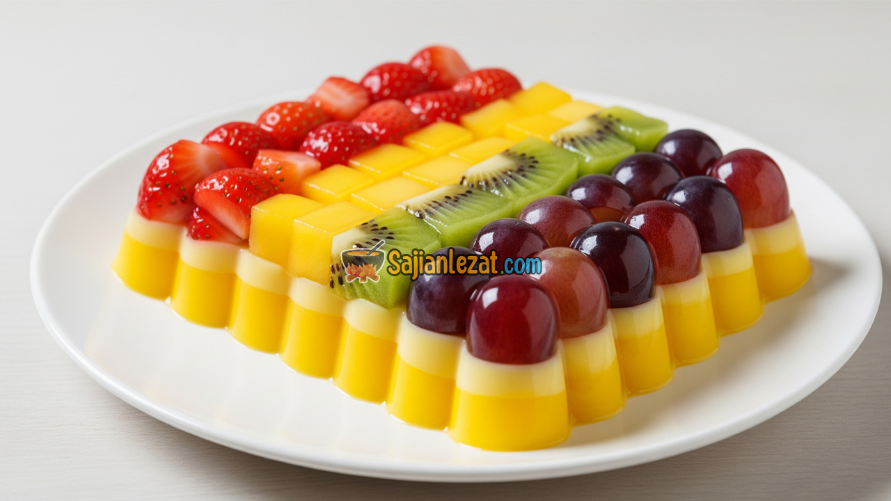 Foto Resep Puding Buah Mangga Aneka Rasa, Segar Warna-warni untuk Dessert Spesial