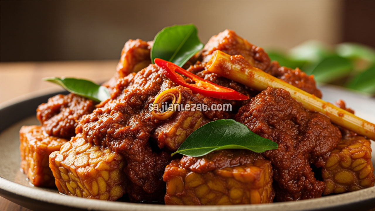 Foto Resep Rendang Tempe Gurih Pedas, Bikin Nasi Cepat Habis